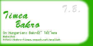 timea bakro business card